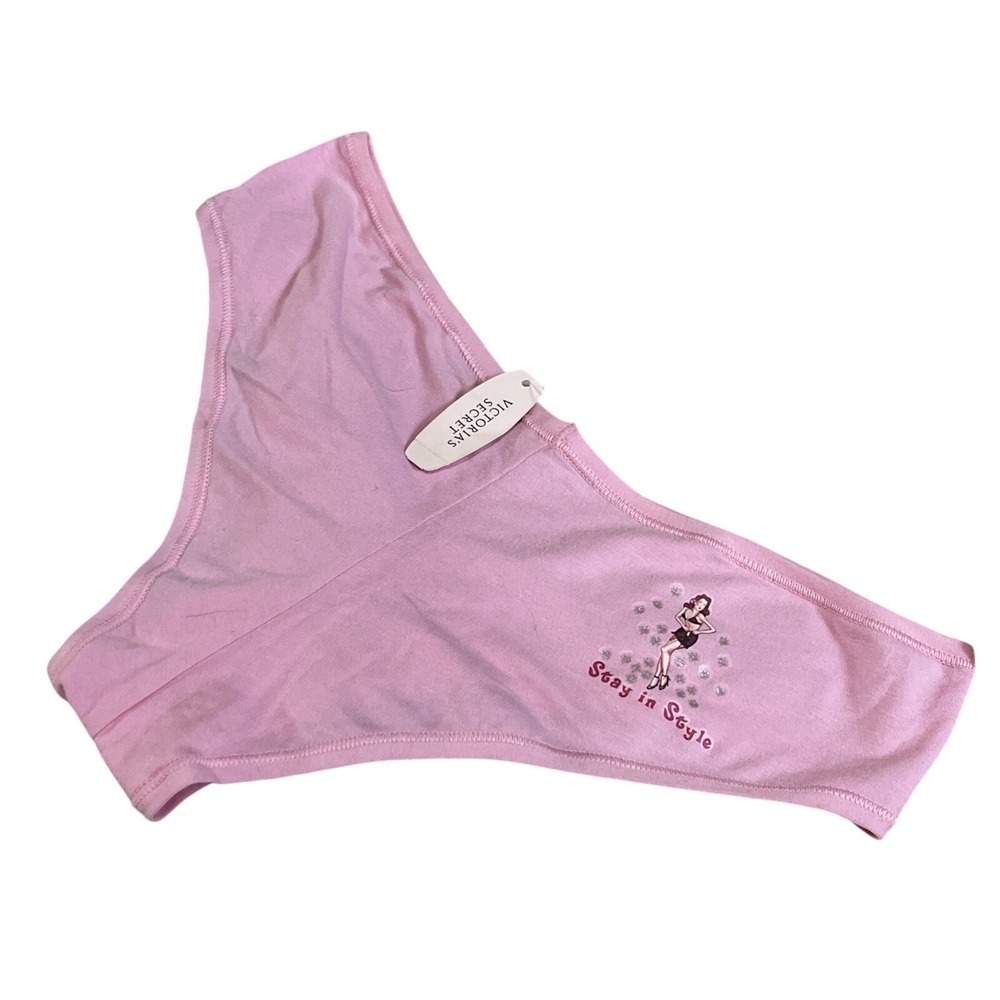 Vtg Victoria's Secret Sexy Little‎ Things Pinup Girl LOW RISE Hiphugger Med Bow